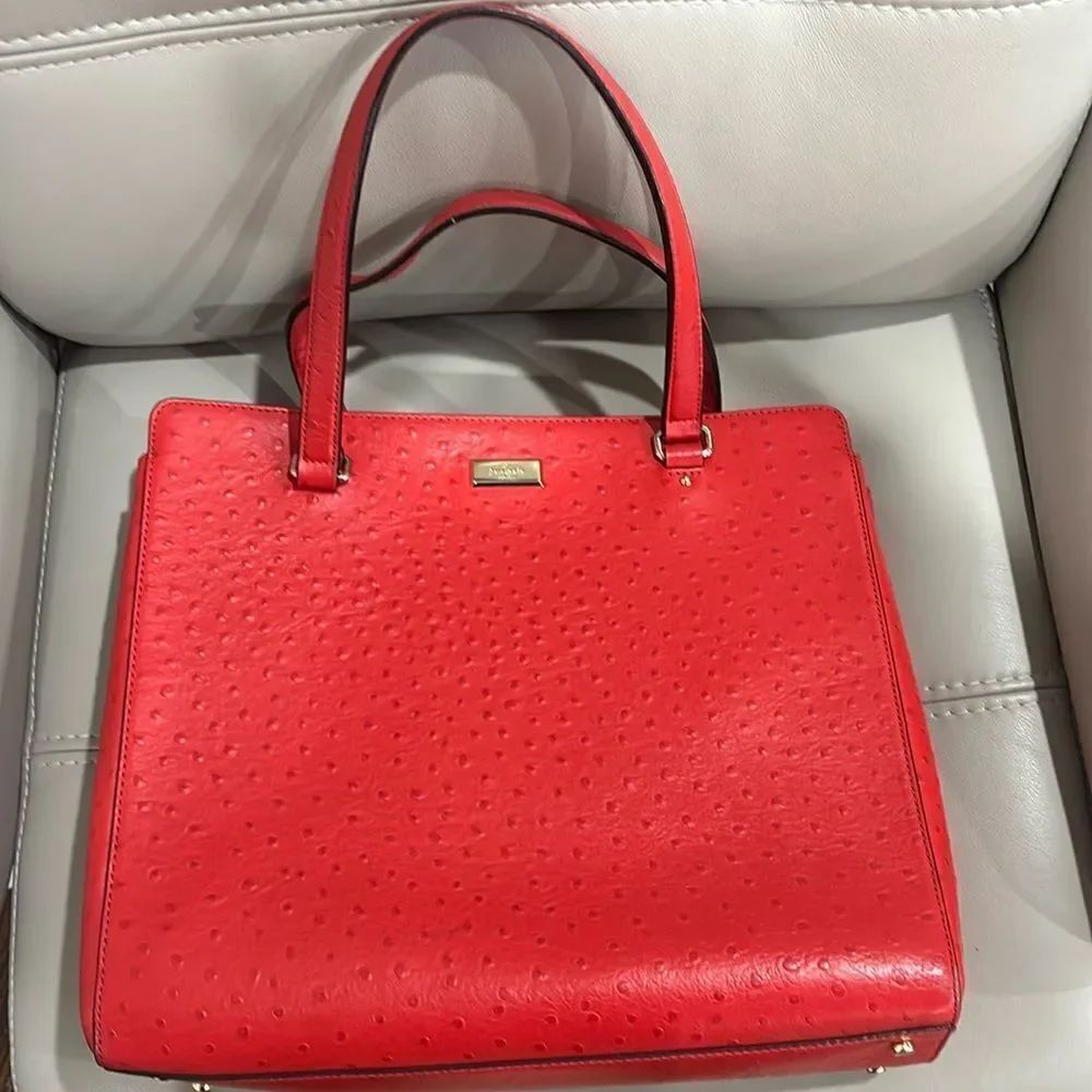 NWOT Kate Spade Bristol Drive Ostrich Elissa- Cherry Liqueur (Red)